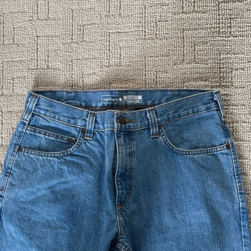 Carhartt Men's Straight Blue Jeans - Picture 2 of 5